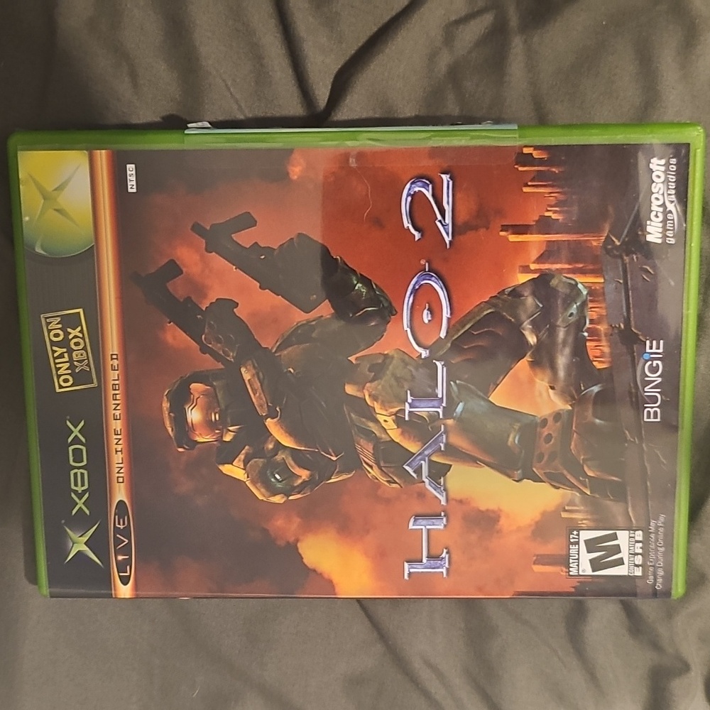 Microsoft Xbox Halo 2 with Green and Orange Cover